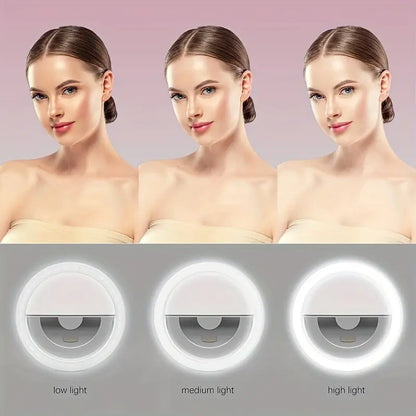 CLEANTRUST Rechargeable LED Ring Light for Selfies and Live Streaming