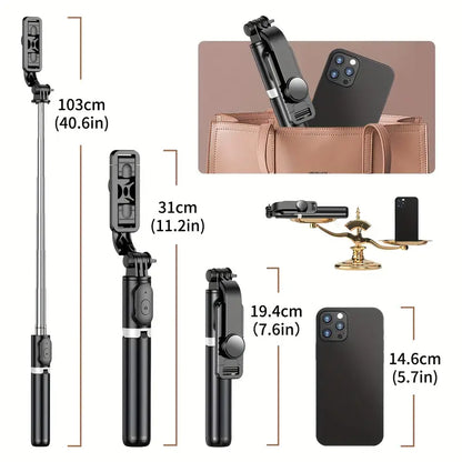 Cell Phone Selfie Stick Tripod, Extendable Selfie Stick All-in-1