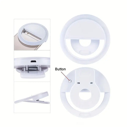 CLEANTRUST Rechargeable LED Ring Light for Selfies and Live Streaming